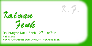kalman fenk business card